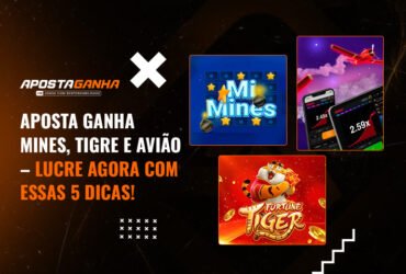 Esta imagem parece ser uma propaganda para um serviço de apostas, exibindo vários jogos, incluindo “Mi Mines”, “Fortune Tiger” e outro envolvendo aviões, com o objetivo de atrair os espectadores com a perspectiva de ganhar.