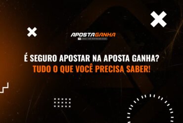 A imagem mostra um anúncio ou gráfico informativo para “APOSTAGANHA”, perguntando se é seguro apostar e afirmando que o espectador aprenderá tudo o que precisa saber.