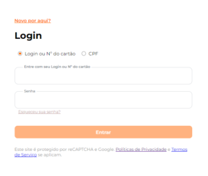 Captura de tela de uma página da web com várias opções de login, incluindo um campo para iniciar sessão em uma conta.